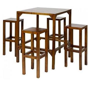 Mesa alta con 4 taburetes