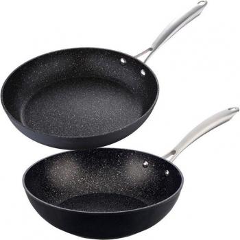 Set de Sartenes San Ignacio Vita 28x6.0 cm y Wok 28x8.0 cm Aluminio Forjado Aptas para Inducción