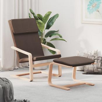 Silla Relax con reposapiés en tela marrón oscuro