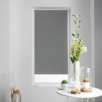 Estor Opaco Enrollable Manual de Poliéster para Ventanas y Techos (Gris, 90 x 180 cm)