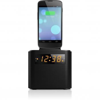 Philips AJ3200/12 Radio Despertador con Puerto Dock para iPhone 4, iPhone 4S, iPhone 5, Negro