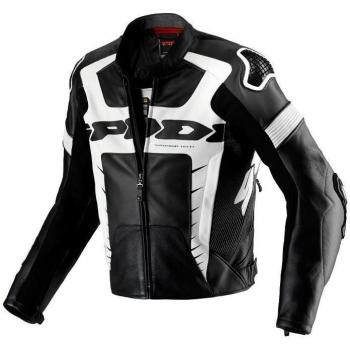 Spidi Warrior Pro piel jacket-black/color blanco