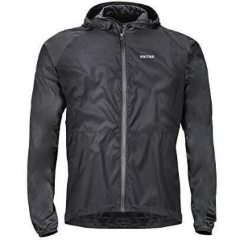 Marmot Trail Wind Hoody Chubasquero Rígido, Chaqueta, Prueba De Viento, Impermeable, Transpirable, Hombre, Black, M