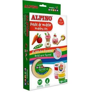Set de Modelado Alpino Magic Dough Foodie con 6 Colores y Rodillo Jovi Incluido