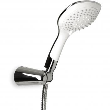 TATAY Kit Alcachofa Ducha Cool con Soporte y Manguera 1.5L, 12 cm de Diámetro, de ABS, 5 posiciones, Sistema de Ahorro de Agua y Antical, Cromado
