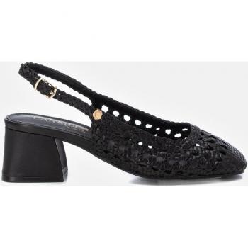 Zapatos de salón destalonados para mujer en piel negra