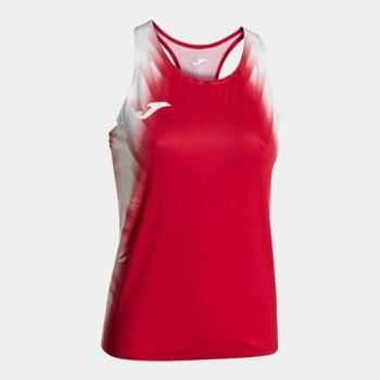 Camiseta de running Joma Elite XI mujer tirantes rojo blanco
