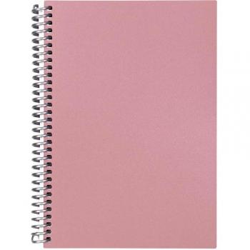 Cuaderno metálico cuadrícula A5 espiral 80 hojas tapa PP rosa
