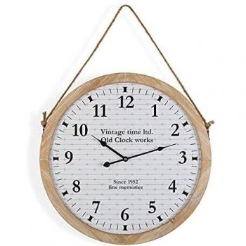 Reloj de Pared Versa Vintage Metal Cuerda Madera MDF Ø53 cm