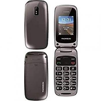 Thomson TLINK40 - Móvil Tipo Concha Dual SIM con Manos Libres, Bluetooth y Linterna LED - Plata