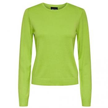 Jersey de punto fino verde para mujer Pieces Pcblee con cuello redondo