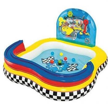 Bestway 91015 Disney - Piscina de juegos hinchable con diseño de la Casa de Mickey Mouse 157x157x91 cm