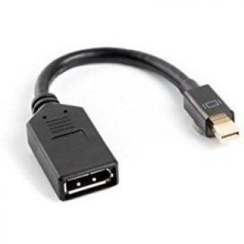 LANBERG Adaptador Mini DISPLAYPORT Macho A DISPLAYPORT Hembra AD-0003-BK RESOLUCION hasta 1920X1200 60HZ Cable 12 CM Negro