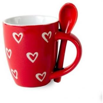 Taza Corazones Mini con Cucharita