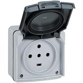 LEGRAND 091657 PLEXO Monobloc toma 3P + TT + N-400V 55, PL-MBL SUP 3P+T+N 20A GRIS