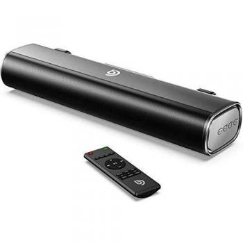 BOMAKER Mini Barra de Sonido 2.0 Canales para TV/PC, 50W Mini Soundbar Portátil Inalámbrico, Altavoces Bluetooth 5.0 con Control Remoto, Soporte Conexiones de Ópticos/USB/AUX