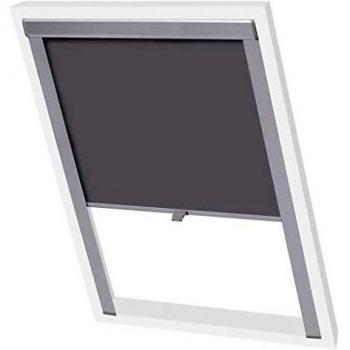 vidaXL Persiana Opaca Enrollable Gris S06/606 Tela Opaca y Marco Aluminio