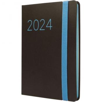 Finocam - Agenda 2024 Flexi Lisa Semana Vista Horizontal Catalán Negro F4 118x168mm Enero-Diciembre Multilingüe Encuadernada