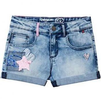 Desigual Denim Patch Shorts Maestre Pantalones Cortos, Azul