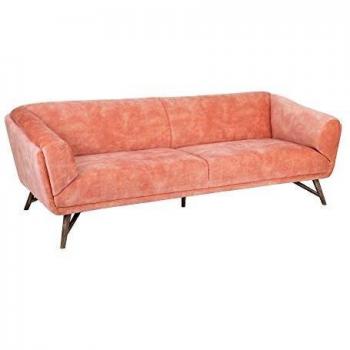 Sofá 3 plazas Rosa Vintage Terciopelo de Metal de 76x90x229 cm - LOLAhome