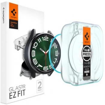 Protector de Pantalla Spigen EZ Fit de Cristal Templado para Samsung Galaxy Watch 6 Classic (47 mm) - Paquete de 2 unidades - Transparente