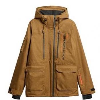 Chaqueta de Esquí Peak Rescue Sostenible para Hombre Superdry Marrón Tobaco
