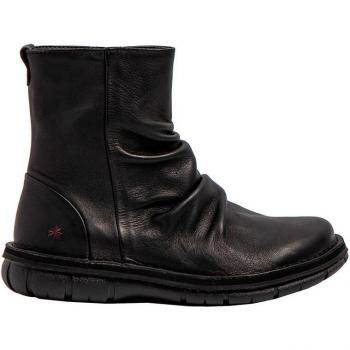 Botines de piel negro Art con elegante cierre de cremallera