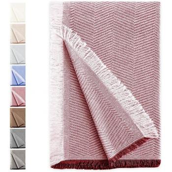 EIFFEL TEXTILE Plaid multiusos Espiga granate de alta calidad y diseño elegante