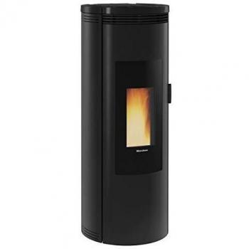 Estufa de pellets La Nordica Extraflame Amika Noir 8 kW hermética ventilada A+ con mando a distancia IR Touch cerámico
