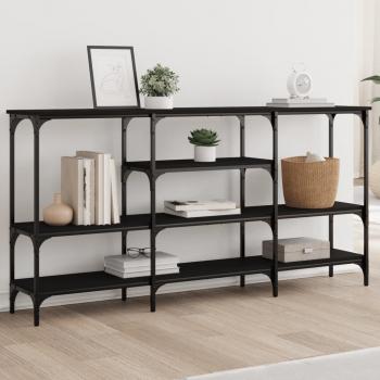 vidaXL Mesa Consola de Madera de Ingeniería 160x29x80 cm - Negro, Roble Sonoma, Roble Ahumado, Mesa de Sofá, Mesa de Entrada para Salón, Consola de Entrada, Mueble Rec