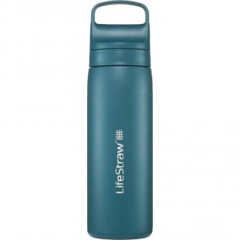 LifeStraw Go Stainless Steel Water Bottle with 2-Stage Filter, 500ml, Laguna Teal