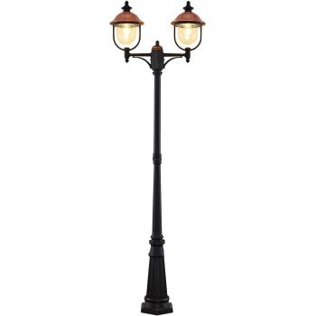 Farola exterior Lindby Clint, 2 luces, Vintage en Cobre, Aluminio, 2 llamas E27