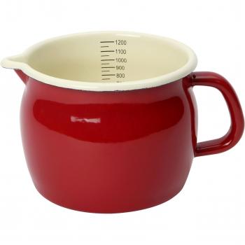Dexam - Jarra medidora (esmaltada, 1,2 L), diseño vintage, color rojo