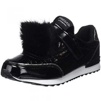Conguitos Deportivo Charol con Pompones, Zapatos de Cordones Derby Niña, Negro