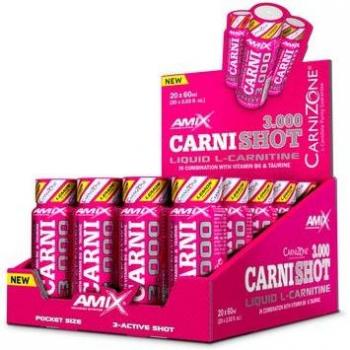 Amix Carnishot 3000 Limón - Complemento nutricional en formato líquido, presentación de 20 viales de 60 ml cada uno