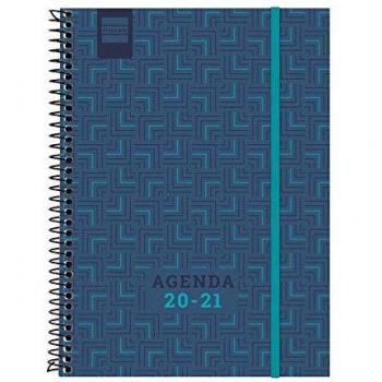 Finocam - Agenda Curso 2020-2021 E10, 155 x 212 Semana Vista Apaisada Espir Nobel, Azul, Español