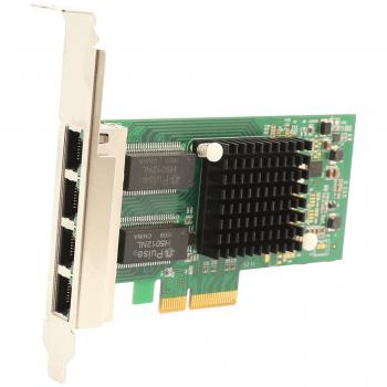 I/O Crest 4 Port Gigabit 10/100/1000 BASE-T LAN Ethernet Intel i350-AM4 Chipset PCI-E X4 Network Interface Card NIC