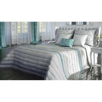 Algodón Blanco Sabella Colcha con 2 Fundas Cojín, Algodón-Poliéster, Gris, Cama 150/170