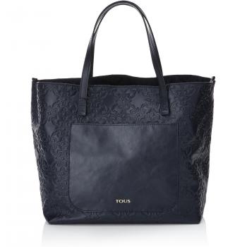 TOUS Capazo Grande Mossaic, Shopper para Mujer, Azul