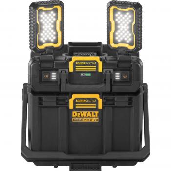 Caja de iluminación TOUGHSYSTEM 2.0 con proyector inalámbrico, sistema de organización Dewalt, resistente y duradera, diseño modular para fácil apilamiento y transporte