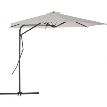 vidaXL Sombrilla Voladiza con Poste de Acero 300 cm Arena Parasol Toldo Patio