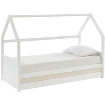 Cama nido cabaña 2 x 90 x 190 cm - Pino - Blanco - HURRA