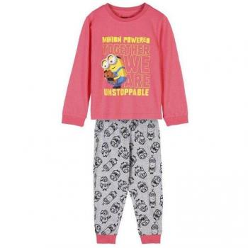 Pijama Infantil Largo Single Jersey Minions Rosa 4 Años