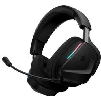 Auriculares Corsair VOID v2 MAX Wireless Gaming Inalámbricos con Sonido 7.1, Microfono Omnidireccional RGB y Conectividad USB-C/Bluetooth - Negro