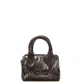 Pompei Donatella Gray Leather Mini Handbag