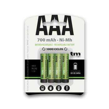 TM Electron Pack de 4 Pilas Recargables AAA Ni-MH 700mAh 1.5V TMVH-AAA700H4