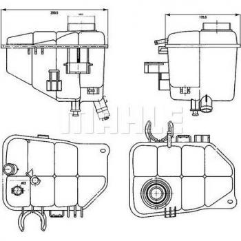 Depósito de expansión MAHLE CRT 126 000S, refrigerante, compatible con múltiples modelos de vehículos, fabricado en plástico resistente a altas temperaturas y presión, incluye tapón y sellos para evitar fugas, capacidad adecuada para el