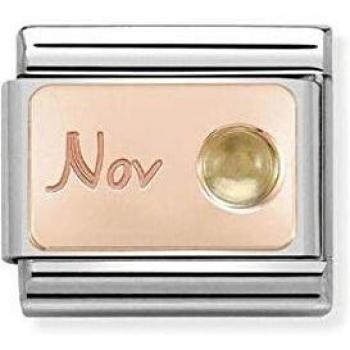 Charm Clásico de Oro Rosa con Citrino de Noviembre 430508/11
