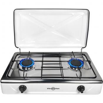 Vitrokitchen 202BB Hornillo de Gas Butano con 2 Fuegos