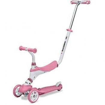 Mondo On&Go – Patinete para niños 5 en 1 – Patinete con Asiento, Pedales de Goma Suave y Grande Scooter de 3 Ruedas para niños – Edad de 1 a 5 años | MAX 50 kg – Color Rosa – 28575